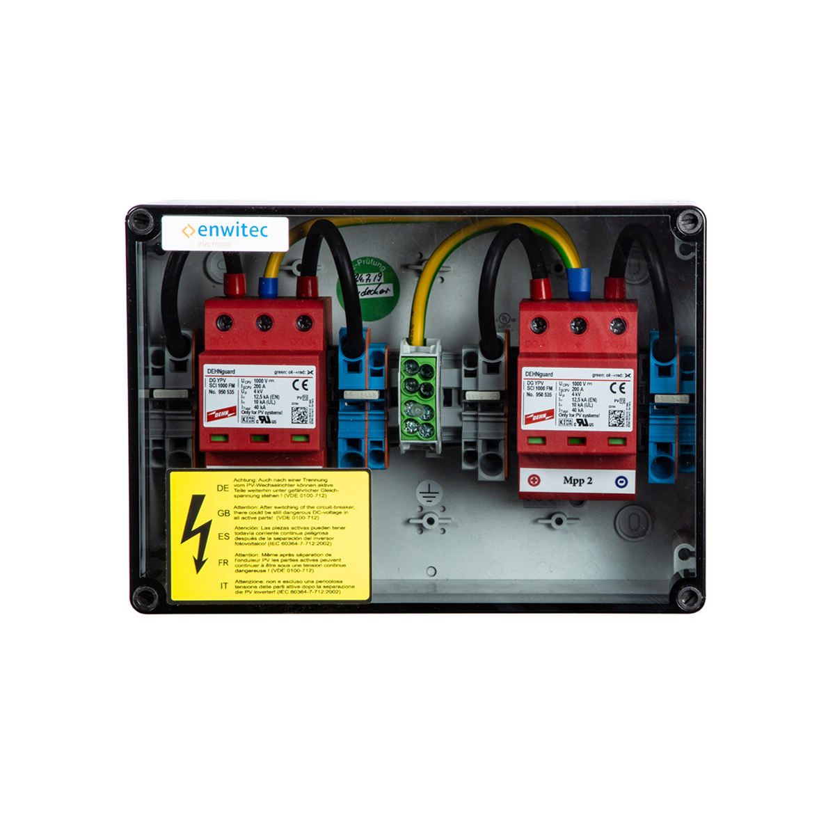 enwitec Überspannungsschutz DC Typ II, 2 MPPT, Klemmen