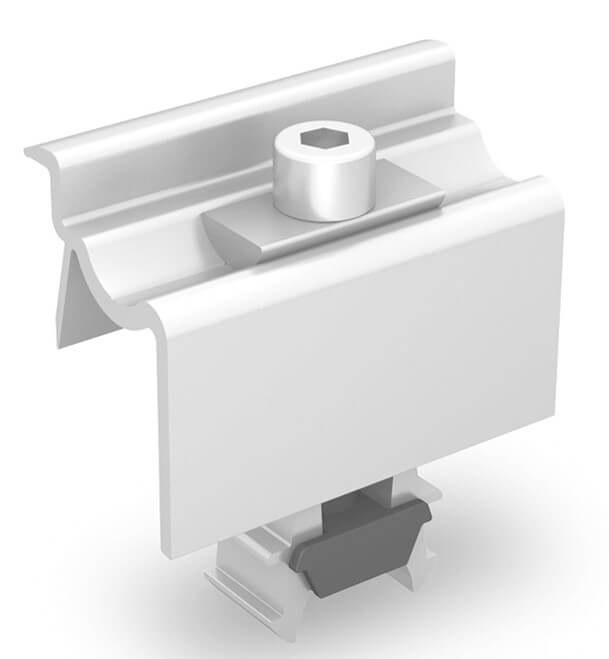 K2 universal module end clamp one end, silver 