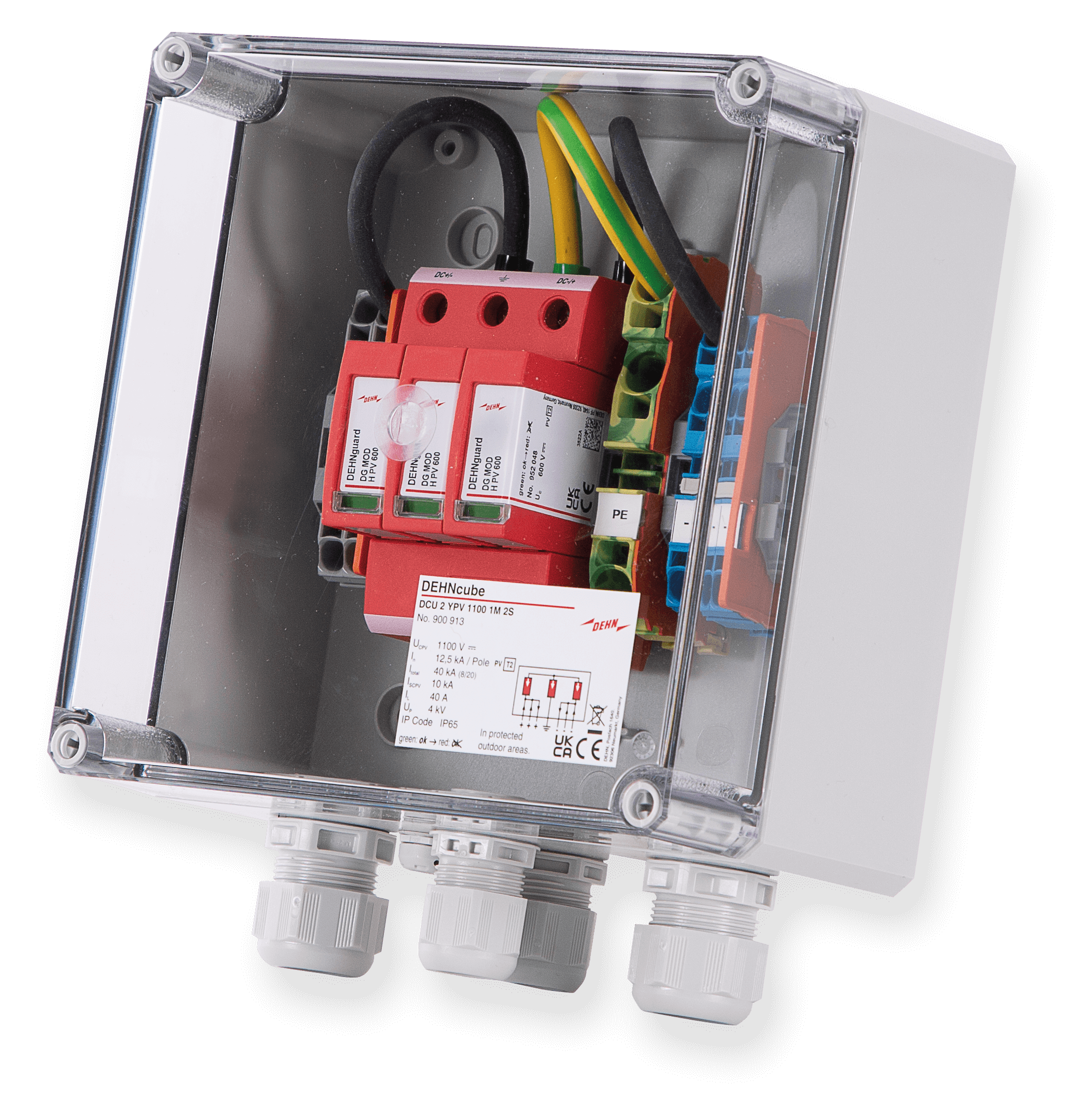 enwitec overvoltage protection DC type II, 1 MPPT, terminals
