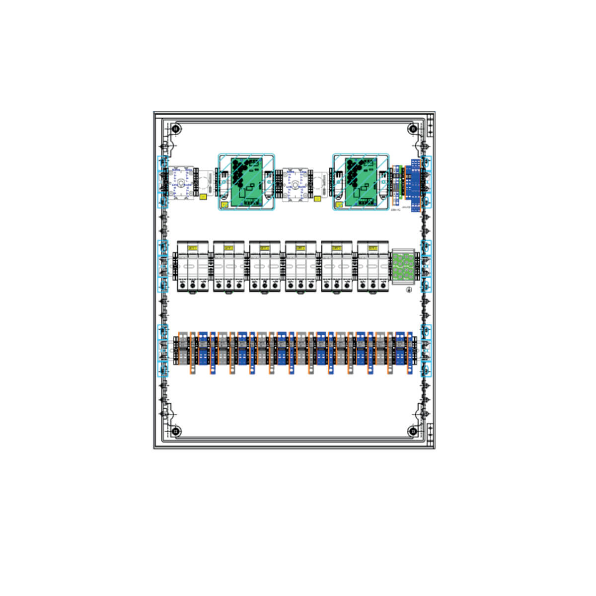 enwitec overvoltage protection type I+II for 6 MPP with fire protection circuit breaker