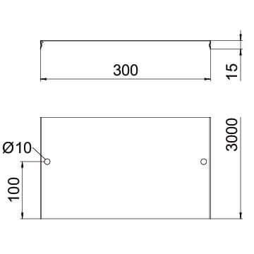 OBO cover for grating channel 300 x 3000 mm, snap-fit FT