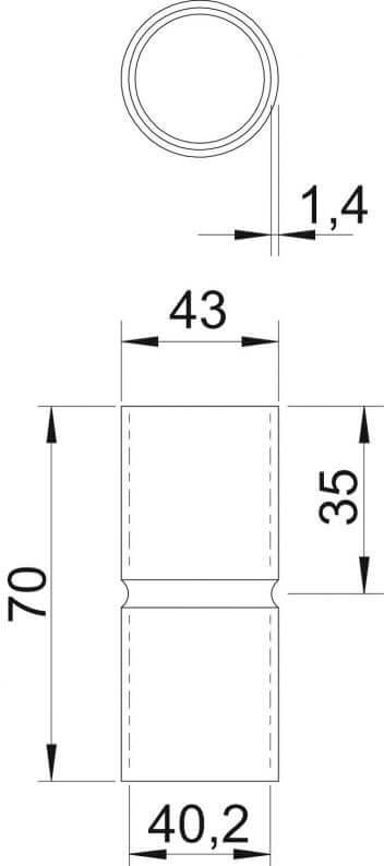 OBO aluminium sleeve, unthreaded