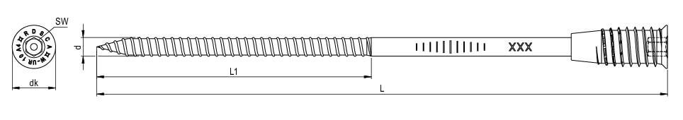 K2 RDS-CA Spacer screw 10 x 270 mm