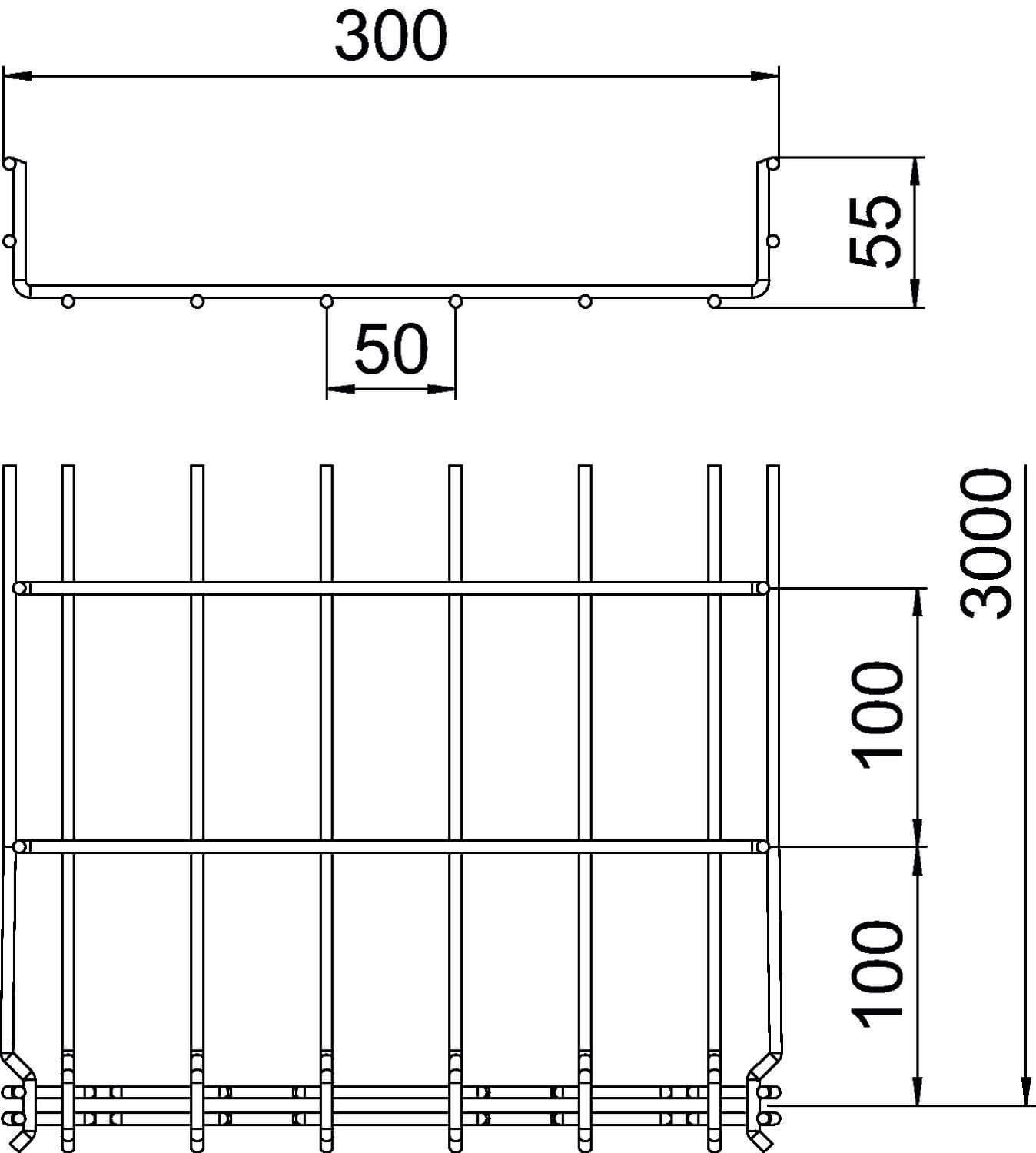 OBO GR-Magic® 55 FT mesh duct – 300 mm
