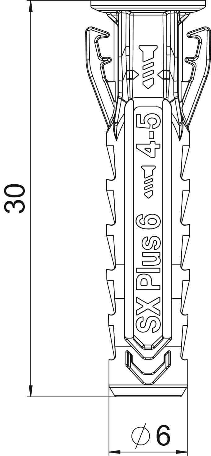 OBO 6x30 plastic expansion plugs – 100 pcs.