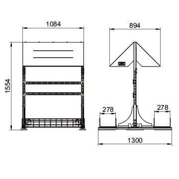 OBO freestanding, narrow, double-sided inverter frame