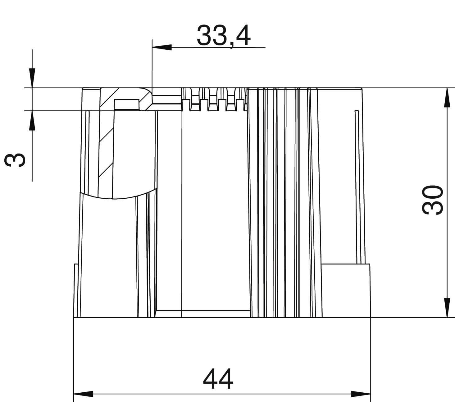 OBO pipe end cap, split, metric, light grey