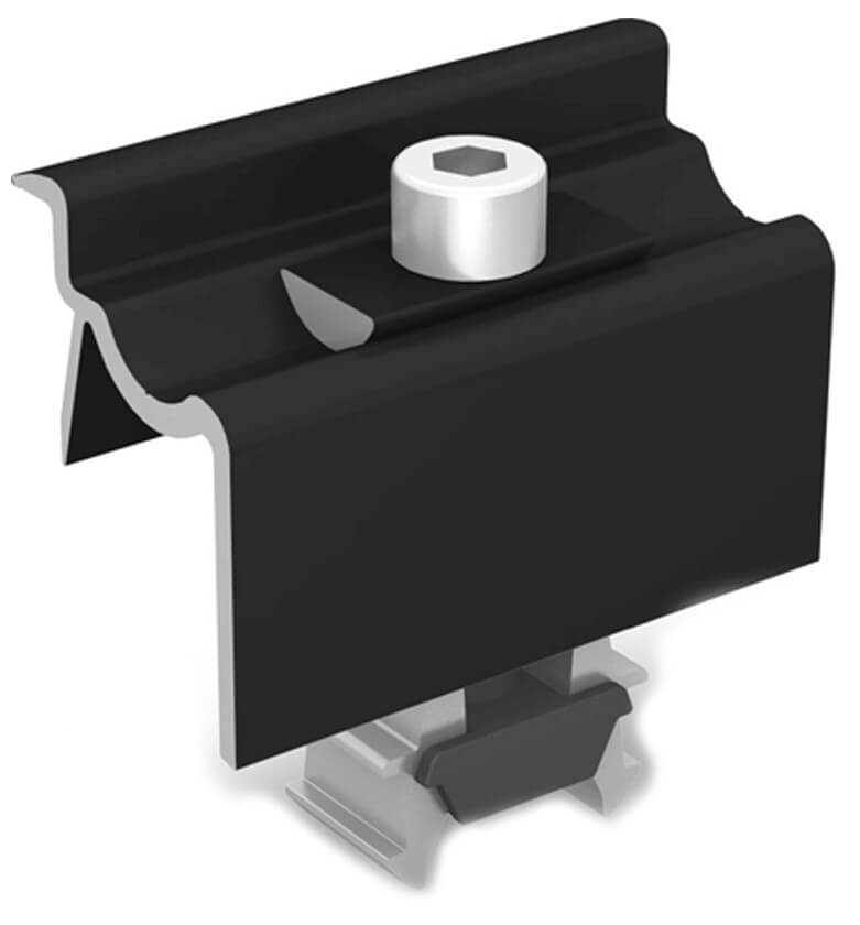K2 universal module end clamp one end, black 