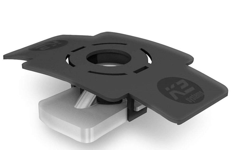 K2 insert nut with mounting clip, stainless steel