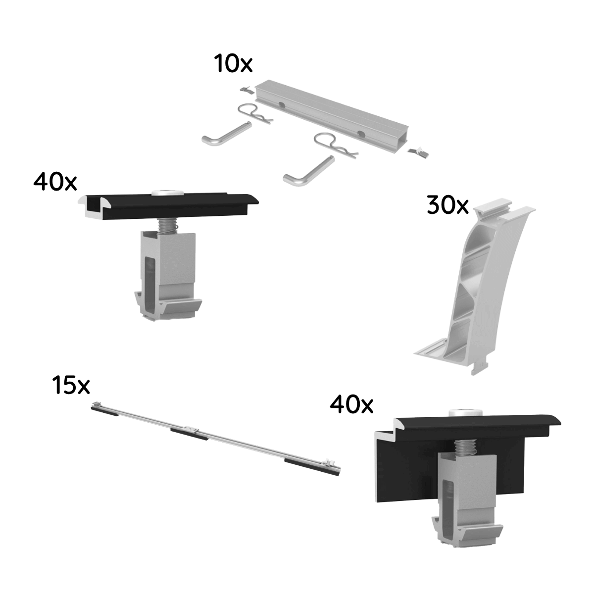 UK Paket für 20 Module von K2, D-Dome, Flachdach, schwarz