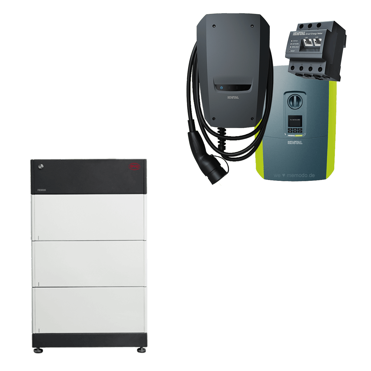 Kombipaket mit Kostal Plenticore plus 7.0 G2, Enector 11kW Wallbox und BYD HVS 7