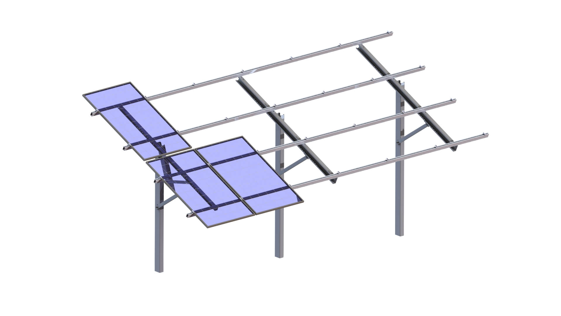 Alumero easyMONO Kit 2x14, driven into the ground